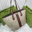 ORI หนังแท้ | Gucci Ophidia medium tote bag GG Monogram Double G / Gucci Tote Bag กระเป๋าสะพายทรงโท้ทใบใหญ่ ภายในโล่งกว้างจุของได้เยอะ