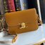 Celine MEDIUM TRIOMPHE BAG IN SHINY มีรูปทรงเป็นกล่องคล้ายกับกระเป๋า Classic Box แต่มีการออกแบบโลโก้ที่สะดุดตาแบบวินเทจ ด้วยดีไซน์ที่ดูโฉบเฉี่ยว แต่คงความคลาสสิคอย่างเต็มเปี่ยม ทำให้เป็นที่ดึงดูดความสนใจของสาวๆ สายสะพายสามารถปรับระดับได้ มีความคล่องตัวในก