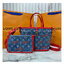 ORI หนังแท้ | LV x TM - Neverfull Inside Out BB Bag Monogram cherry denim กระเป๋าสะพายทรงโท้ทใบเล็ก ไอเท็มโดดเด่นมีชีวิตชีวา เดนิมปักลายเชอร์รี่สีสันสดใสสะดุดตาสะท้อนสไตล์ไอคอนิกของศิลปินชาวญี่ปุ่น