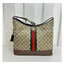 13" GUCCI OPHIDIA GG MEDIUM SHOULDER BAG Beige and ebony GG Supreme canvas Brown leather trim กระเป๋าสะพายไหล่ อะไหล่ทองหรูหรา