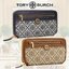 TORY BURCH T MONOGRAM JACQUARD ZIP CONTINENTAL WALLET 79383 กระเป๋าสตางค์ผ้าแคนวาสลายโมโนแกรมตัว T