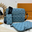 TOP ORI หนังแท้ | LV Trio Messenger Bag กระเป๋าสะพายทรงแมสเซ็นเจอร์ Monogram Shadow Sky Blue ดีไซน์ทันสมัยในโทนสีสปอร์ต เอกลักษณ์ของความหรู ไฮคลาสอย่างลงตัว