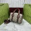 ORI หนังแท้ | GUCCI Mini GG handbag Soft Supreme 20cm / GUCCI Keepall Bag กระเป๋าสะพายทรงหมอนใบเล็ก สไตล์นี้ตีความรูปทรงกระเป๋าบอสตันโฉมใหม่ด้วยรายละเอียดผ้าแคนวาสแถบ Web