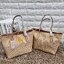 Coach Mini City Tote Bag In Straw And Smooth Leather 9" ((CS616)) กระเป๋าทรงโท้ทงานทอน้ำหนักเบา จุของได้เยอะ เกรดท็อปออริ เกรดดีสุด สลับแท้ 1:1 ใช้ต่างประเทศได้