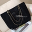Chanel Satin Tote With Chain ♡♡ กระเป๋าสะพายทรง Shopping Bag งาน VIP GIFT ของแท้ 100% นำเข้าจาก Chanel Perfume Counter ใบใหญ่วัสดุ SATIN **อะไหล่ทอง ประดับคริสตัลสีดำโลโก้ CC สุดคลาสสิคหน้าหลัง ซับใน Polyester 100% เปิดปิดด้วยกระดุมแม่เหล็ก 