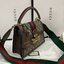 พรีเมี่ยมกิ๊ฟแท้ 100% 】Gucci Queen Margaret GG small top handle bag 476541 Dark Coffee งานหนังแท้ กระเป๋าที่ใช้เป็น Everyday Bag สามารถใช้งานได้บ่อยครั้งและสามารถสะพายไปทำกิจกรรมต่าง ๆ ได้ทุกวันตัวกระเป๋าอยู่ทรงสวย จุดเด่นมีผีเสื้อแสนสวย อีกหนึ่งไอเท็มที่