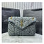 YSL PUFFER SMALL in suede and denim / YSL Loulou Denim Shoulder bag กระเป๋าสะพายเดนิมเย็บลายเชฟรอนควิลท์ เกรดออริ 1:1