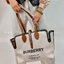 BURBERRY FRAGRANCES TOTE BAG พร้อมส่งรุ่นใหม่!! BURBERRY LARGE LONDON TOTE BAG IN WHITE / Burberry Canvas Logo Tote Bag กระเป๋าสะพายไหล่ทรงช้อปปิ้ง ทรงคลาสสิค ฮิตตลอดกาล