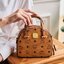 M.C.M MINI ESSENTIAL HALF MOON DISCO TOTE IN VISETOS กระเป๋าถือ/สะพายข้างไอเท็มรุ่นฮิต!! ที่เหล่าดาราเซเลป และไอดอลคนดังมีติดตัว เป็นรุ่นที่แมทช์ง่ายมากๆ