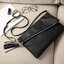 Givenchy Parfums Black Leather Clutch Gift With Purchasd From Givenchy Counter (GWP) กระเป๋าสะพายหนังนิ่มเรียบสีดำเเบบสวยดูดี เปิดปิดด้วยซิปอะไหล่ทอง หัวซิปประดับพู่ ด้านหน้ามีโลโก้ ภายในมีช่องเล็ก รุ่นนี้ใส่ ipad กระเป๋าสตางค์ มือถือ ของจุกจิกได้เยอะ ซับ