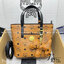 M.C.M Mini Anya Top Zip Shopper in Visetos กระเป๋าทรงโท้ท พร้อมพวงกุญแจน้องหมาห้อย พิมพ์ลายสวยงาม เกรดท็อปออริ 1:1 สลับแท้