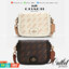OUTLET 】COACH SADDLE BAG WITH HORSE AND CARRIAGE DOT PRINT (COACH C4059) กระเป๋าสะพายข้าง ลายม้าและรถลาก item ใหม่ที่สาวๆต้องมีนาทีนี้ห้ามพลาด รูปทรงโค้งมน วัสดุ พีวีซี ผ้าใบเคลือบพิมพ์ลายเป็นหนังเรียบ ทนทานและกันคราบสกปรกทั้งสี่ด้านเป็นหนังคุ้มสุดๆ ภายใน