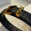 YSL 3D LOGO LEATHER BELT / YSL BELT เข็มขัดหนังเรียบสไตล์วินเทจ ขนาดกำลัง หัวเข็มขัด3Dโลโก้แบรนด์สีทองวินเทจ