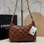 CHANEL HOBO BAG Shiny Leather & Gold-Tone Metal 26cm กระเป๋าทรงโฮโบ ดีไซส์สวยเรียบหรู เกรดออริ สลับแท้ 1:1 ใช้งานต่างประเทศได้