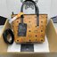 M.C.M Mini Anya Top Zip Shopper in Visetos กระเป๋าทรงโท้ท พร้อมพวงกุญแจน้องหมาห้อย พิมพ์ลายสวยงาม เกรดท็อปออริ 1:1 สลับแท้