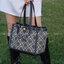 OUTLET Tory Burch T- Monogram Jacquard Small Tote กระเป๋าถือหรือสะพายไหล่ วัสดุ Canvas ปักษ์ลายแบรนด์ อะไหล่ทองสวยหรู น้ำหนักเบา