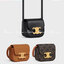 หนังแท้ CELINE MINI TRIOMPHE IN TRIOMPHE CANVAS AND CALFSKIN ใบเล็กน่ารัก งานหนังแท้ทั้งใบ กระเป๋ามินิทรงชิค ดีไซน์รูปกล่องสุดแสนมินิมอล สามารถสะพายแบบ Crossbody และยังเป็น Belt Bagได้อีกด้วย แบบไม่มีตกยุค ด้านหน้าโดดเด่นด้วยโลโก้สีทอง เป็นอีกหนึ่งตัวเลือ