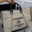 ORI หนังแท้ | Chanel Deauville Tote Bag กระเป๋าสะพายทรงโท้ทช้อปปิ้ง ใบใหญ่ ภายในโล่งกว้าง จุของได้เยอะ