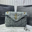 YSL PUFFER SMALL in suede and denim / YSL Loulou Denim Shoulder bag กระเป๋าสะพายเดนิมเย็บลายเชฟรอนควิลท์ เกรดออริ 1:1