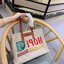 Large: CHLOÉ Woody large leather-trimmed cotton-canvas tote corita kent tote 14” canvas