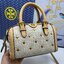 TORY BURCH T MONOGRAM Mini Jacquard Wine Barrel Bag ivory multi heart shape / Tory Boston Bag กระเป๋าทรงหมอนบอสตั้นแต่งหัวใจสีทองสวยหรู น่ารักรุ่นใหม่ล่าสุด เกรดท็อปออริ เทียบแท้ 1:1 เกรดดีสุด ใช้งานต่างประเทศได้