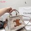 CELINE Tote Bag / CELINE Small Cabas Thais in Textile with Celine All-Over Print กระเป๋าทรงโท้ทรูปทรงสวย ประดับโลโก้หนังด้านหน้า จุของได้กำลังดี