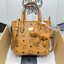 M.C.M Mini Anya Top Zip Shopper in Visetos กระเป๋าทรงโท้ท พร้อมพวงกุญแจน้องหมาห้อย พิมพ์ลายสวยงาม เกรดท็อปออริ 1:1 สลับแท้