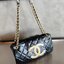 Chanel 24C bag / CHANEL WITH CHAIN / CHANEL Casual Style กระเป๋าสะพายหนังนิ่มลื่นเงาสวย