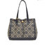 TORY BURCH FACTORY MONOGRAM JACQUARD TOTE BAG กระเป๋าถือหรือสะพายรุ่นล่าสุดดีไซน์ยอดนิยมจาก TORY BURCH FACTORY OUTLET วัสดุ Woven Jacquard & Leather ทอลาย Jacquard Singnature แบรนด์รอบใบสวยอยู่ทรงเป็นเอกลักษณ์ เปิดปิดแบบ Drawstring ขนาดใหญ่กำลังดี กว้างแล