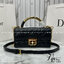 8" DIOR Mini Dior Ange Bag / Dior Clutch Bag Macrocannage CD clasp with white resin pearl กระเป๋าถือพร้อมสายสะพาย ประดับตัวล็อคมุก สวยงามเหนือกาลเวลา เกรดออริ 1:1