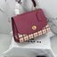 COACH TILLY TOP HANDLE SATCHEL WITH GINGHAM PRINT (COACH F76615) BROWN PINK MULTI/GOLD