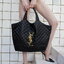 14" YSL icare maxi shopping Denim bag / YSL tote denim bag กระเป๋าไซส์ใหญ่ พร้อมใบเล็ก วัสดุเดนิมเย็บลายตาข่าย (Quilted Bag) ดีไซน์คล้ายตะกร้าช็อปปิ้ง โฉบเฉี่ยวกว่าหลายระดับด้วยการประดับฮาร์ดแวร์ทองเหลืองในตัวอักษร YSL สะดุดตา มอบสไตล์เรียบง่ายแต่คลา