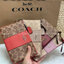 ของแท้ COACH SMALL WRISTLET IN COLORBLOCK SIGNATURE ((32445)) ✔️กระเป๋าคล้องมือ วัสดหนัง pvc อย่างดี ลายซิกเนเจอร์
