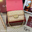 GUCCI Go small shoulder bag กระเป๋าสะพายไหล่ใหม่ล่าสุด พร้อมสาย 2 เส้น สายโซ่และสายหนังถอดได้ ทรงคลาสสิคสวยผู้ดี ตัวกระเป๋าเป็นงานผ้าทอลายโลโก้