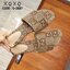 Gucci รองเท้าแตะสวม ผ้าลายแบรนด์ สไตล์ เรียบ ชิค ชิล หรู ดูแพง เกินราคาขายจร้า งานชนช้อป น้ำหนักเบา แมทส์ชุดง่าย