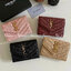หนังแท้ 12cm YSL SAINT LAURENT GARD HOLDER Small Envelope Monogram Wallet