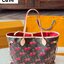 LV x TM Neverfull MM Bag Monogram cherry canvas กระเป๋าสะพายทรงโท้ท ปรับลุคให้มีชีวิตชีวาตกแต่งดีเทลลายเชอร์รี่สีสันสดใส เสริมลุคเรียบหรูเหนือกาลเวลาสมบูรณ์แบบ