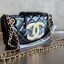 Chanel 24C bag / CHANEL WITH CHAIN / CHANEL Casual Style กระเป๋าสะพายหนังนิ่มลื่นเงาสวย