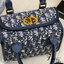 DIOR SMALL BOSTON BAG Blue Oblique Embroidery and Smooth Calfskin / DIOR Box Bag พร้อมส่ง กระเป๋าสะพายทรงกล่อง New for Winter 2023 คอลผู้ดี สวยหรู ตอบโจทย์และแมทช์ได้กับทุกลุคทุกสไตล์