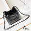 CHANEL 22 MINI HANDBAG Patent Gradient กระเป๋าสะพายดีไซส์คลาสสิคหนังแท้ โทนสีดำใหม่ไล่สี เกรดออริ ท็อป สลับแท้ 1:1 เกรดดีสุด ผ่านทุก ตม ใช้งานต่างประเทศได้