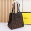 พร้อมส่ง 3 สี FENDI Origami Large Brown FF jacquard fabric bag / FENDI Tote Bag กระเป๋าทรงโท้ทใบใหญ่ สะพายได้2ทรงรูปลักษณ์สวยงามทันสมัย 🧡 เกรดออริจินอล 1:1 สลับแท้