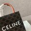 พรีเมี่ยมกิ๊ฟแท้ 100% 】พร้อมส่งที่ไทย!! ที่นี่ที่เดียว CELINE MINI VERTICAL CABAS IN MALLON TRIOMPHE JACQUARD AND CALFSKIN TOTE BAG งานหนังแท้