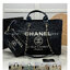 ORI หนังแท้ | Chanel Deauville Tote Bag กระเป๋าสะพายทรงโท้ทช้อปปิ้ง ใบใหญ่ ภายในโล่งกว้าง จุของได้เยอะ