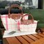 LONGCHAMP LE PLIAGE TORCHON Top handle bag - Red กระเป๋าถือขนาดเล็ก วัสดุผ้าฝ้าย อะไหลเงิน ตัดแต่งด้วยหนังวัวแท้ ผสมผสานแนวคลาสสิกแบบมินิมอลศิลปะการพับกระดาษแบบญี่ปุ่นดั้งเดิม