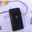CHANEL Phone holder with chain / CHANEL WOC BAG กระเป๋าใส่โทรศัพท์ได้ มีช่องใส่การ์ด ขนาดกะทัดรัด น่ารัก น่าใช้ วัสดุหนังเรียบ Swift สวยหรู ดูแพง ด้านหน้าใส่ I Phone 8 plus ได้สบายเลยค่ะ