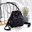 Parfois Bucket backpack กระเป๋าเป้ ถอดสายได้ มีสายสั้นให้สามารถถือ หรือสะพายข้างก้อได้ค่า ดีไซน์เกร๋มาก สีดำสวยมาก chic สุดๆ รุ่นนี้ รูปแบบน่ารัก แอบเก๋ด้วยดีไซด์ของตัวกระเป๋า ด้านหน้ามีช่องเก็บของ และที่มัดสายกระเป๋า ภายในมีช่องเก็บของจุกจิกได้ ใบจริงสวย