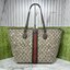 ORI หนังแท้ | Gucci Ophidia medium tote bag GG Monogram Double G / Gucci Tote Bag กระเป๋าสะพายทรงโท้ทใบใหญ่ ภายในโล่งกว้างจุของได้เยอะ