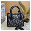DIOR SMALL BOSTON BAG Blue Oblique Embroidery and Smooth Calfskin / DIOR Box Bag พร้อมส่ง กระเป๋าสะพายทรงกล่อง New for Winter 2023 คอลผู้ดี สวยหรู ตอบโจทย์และแมทช์ได้กับทุกลุคทุกสไตล์