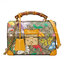 VIP 】หนังแท้ GUCCI MULTICOLOR SMALL GG FLORA BAMBOO PADLOCK BAG พร้อมส่งที่ไทย