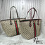 ORI หนังแท้ | Gucci Ophidia medium tote bag GG Monogram Double G / Gucci Tote Bag กระเป๋าสะพายทรงโท้ทใบใหญ่ ภายในโล่งกว้างจุของได้เยอะ